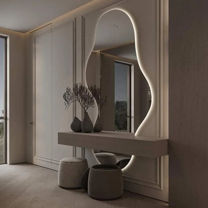 miroir mural à éclairage led intelligent style luxueux - vue 7 sur 8