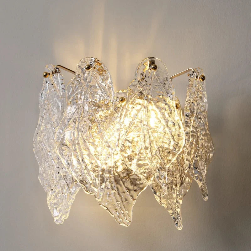 applique murale moderne luxe en verre design doré à led - vue 3 sur 7