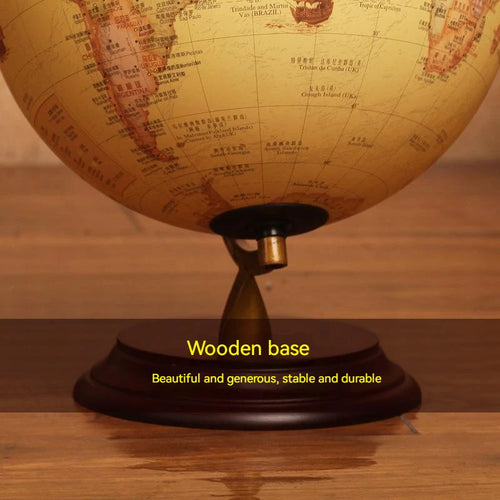 lampe à poser rétro globe terrestre lumineux avec carte du monde - vue 3 sur 10