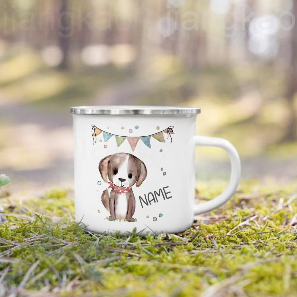 Mug enfant personnalisé motif animal en émail anse - vue 6 sur 7