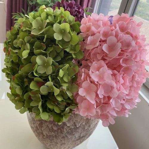 bouquet d'hortensias en soie pour décoration intérieure élégante - vue 5 sur 11