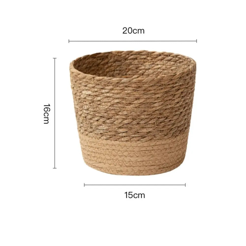 pot de fleurs rotin tressé créatif avec pieds amovibles et support durable