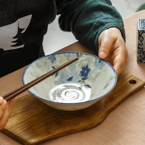 Assiettes ceramique emaillee style floral japonaises cuisine