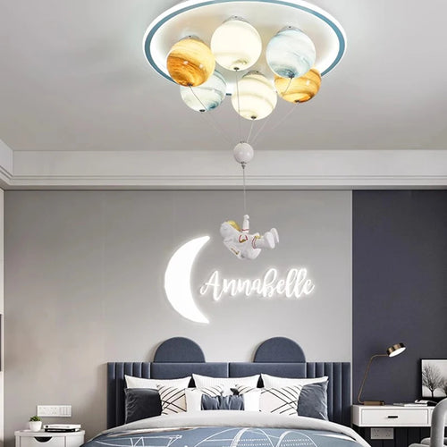 sandyha lampe plafond led astronaute planète pour enfants - vue 3 sur 8