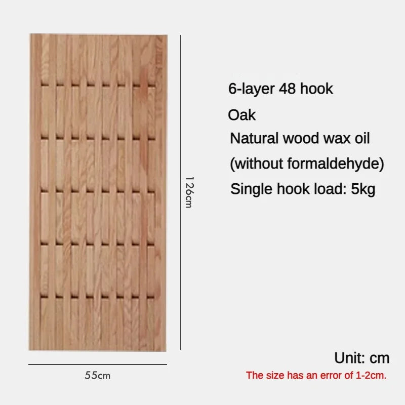porte-manteau mural en bois pour vêtements et clés - vue 8 sur 18