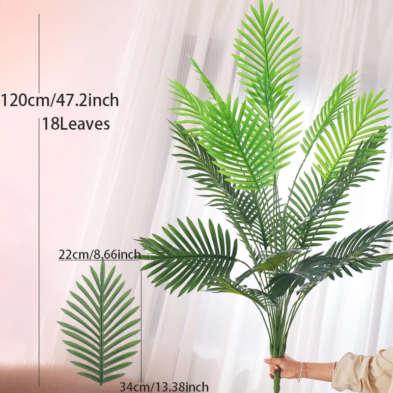 palmier artificiel en plastique avec feuilles de monstera pour jardin - vue 8 sur 9