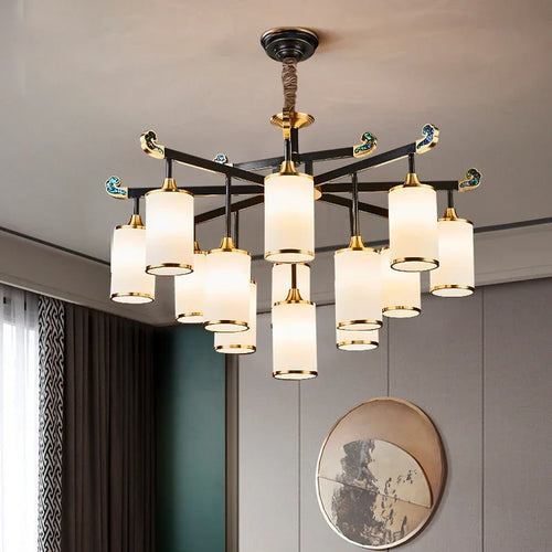 lustre en cuivre design luxe pour décoration intérieure moderne - vue 2 sur 12