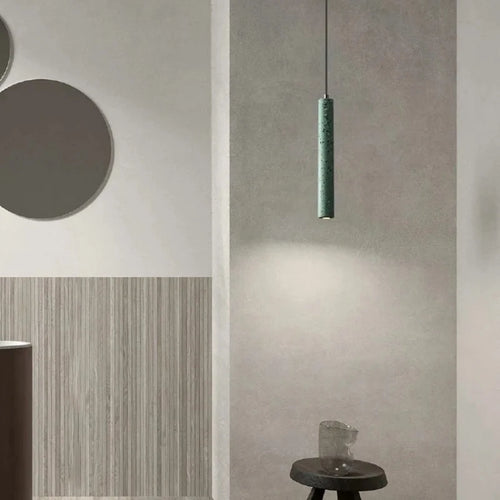 Suspension Terrazzo Bar Ciment Minimaliste Salle à manger Chambre Chevet Longue Bande Style Industriel Lampes À Tête Unique