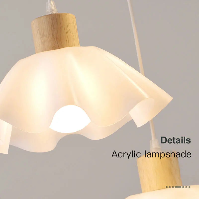 lustre suspendu en bois pour décoration moderne et ambiance chaleureuse - vue 10 sur 9