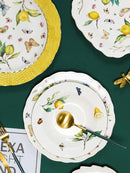 assiette ceramique motif citron style europeen elegant table