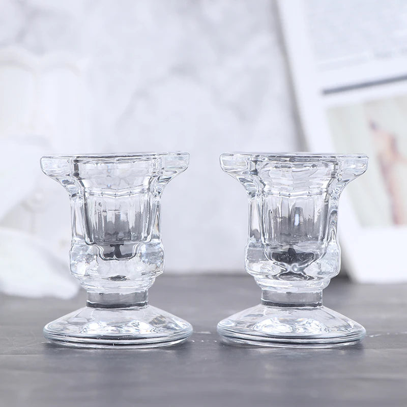 bougeoir en verre cristal pour mariage et décoration intérieure - vue 4 sur 9