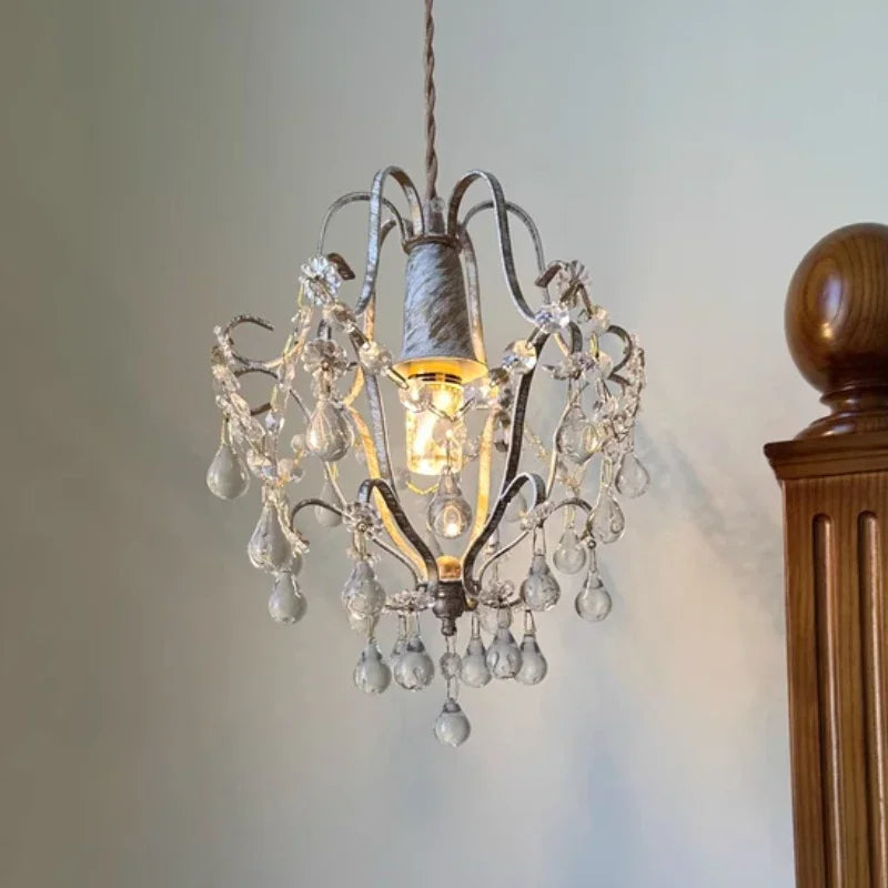 suspension rétro en cristal forme goutte d'eau pour décoration élégante - vue 6 sur 8