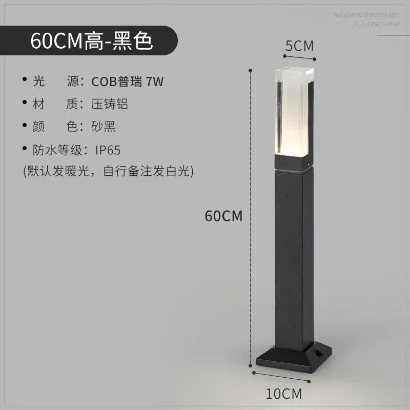 lampe de jardin led avec détecteur de mouvement étanche en aluminium - vue 9 sur 12