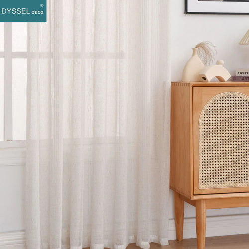 Rideau moderne rayé style lin pour salon chambre