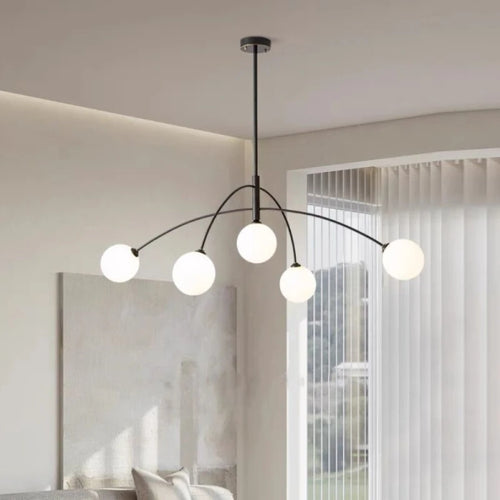 lustre moderne en verre design lampe à led de luxe pour décoration intérieure - vue 5 sur 14