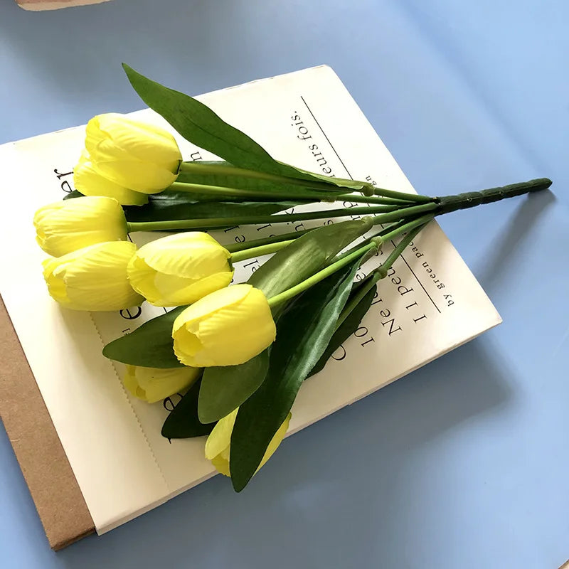 bouquet de tulipes artificielles pour mariage et décoration intérieure - vue 5 sur 11