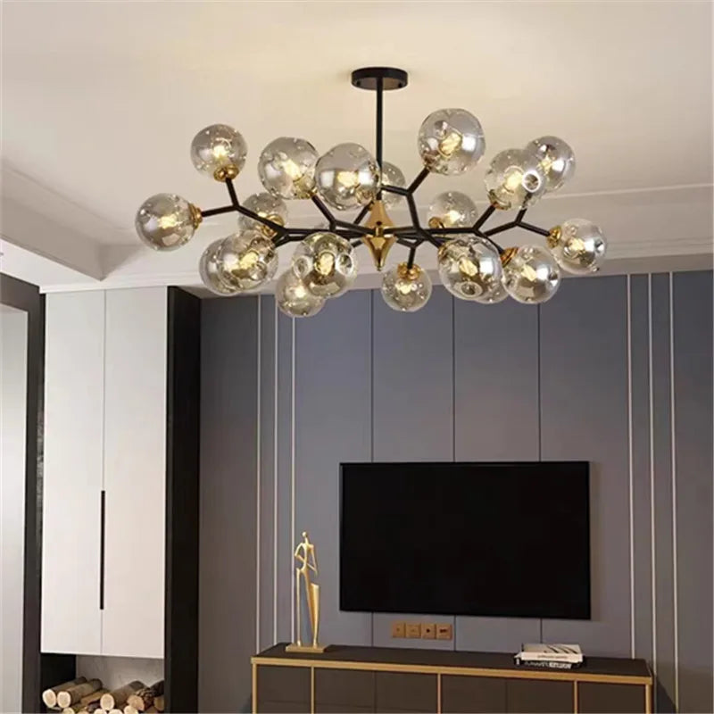 lustre industriel en verre pour intérieur élégant et moderne - vue 3 sur 14