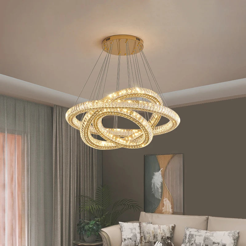 lustre en cristal moderne lumineux pour intérieur élégant - vue 3 sur 12