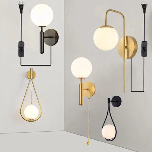 Applique murale d'intérieur moderne nordique avec interrupteur