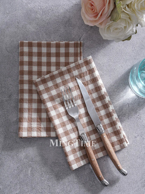 Serviette de table coton motif vichy style campagne