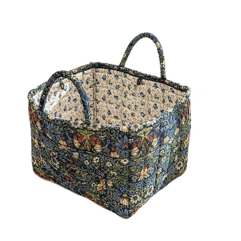 panier de rangement en tissu lavable style pastoral empilable multiusage - vue 16 sur 16