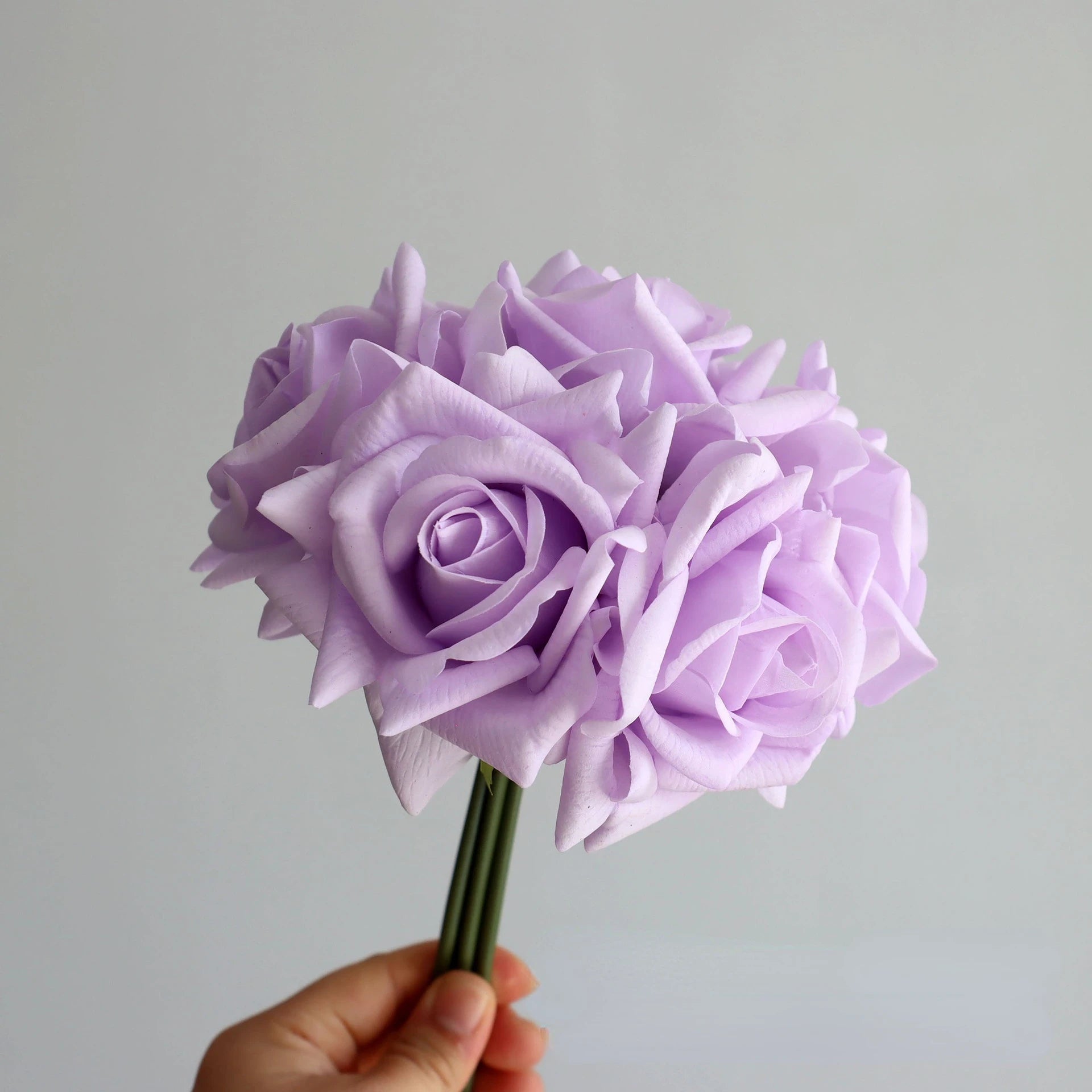 bouquet de roses artificielles à bords bouclés pour mariage et décoration - vue 12 sur 14
