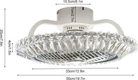 ventilateur de plafond en cristal moderne avec lumière et télécommande