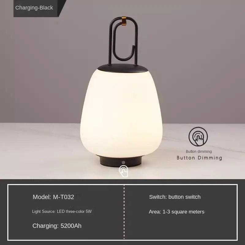 lampe de table rechargeable nordique design pour divers espaces - vue 8 sur 9