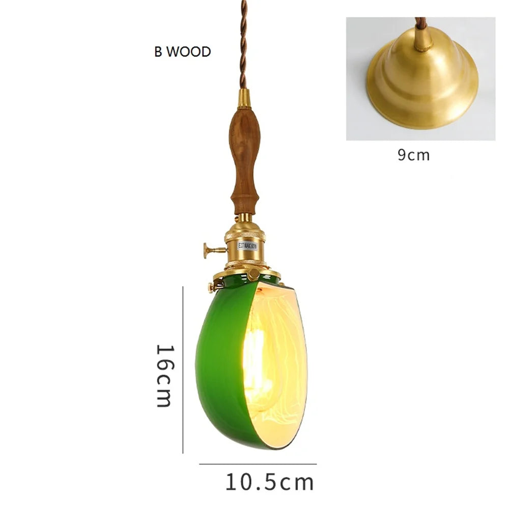suspension vintage en cuivre et verre pour loft - vue 12 sur 12