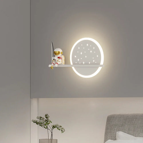 applique murale led astronaute lune planète style nordique 2022 - vue 3 sur 18