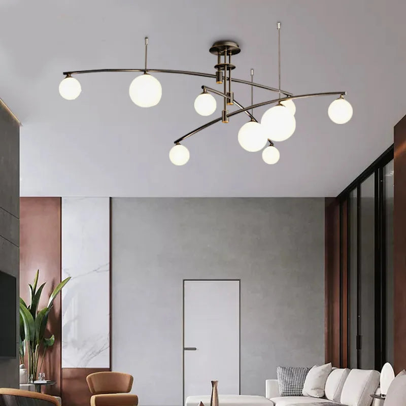 lustres en verre pour barre de suspension cuisine