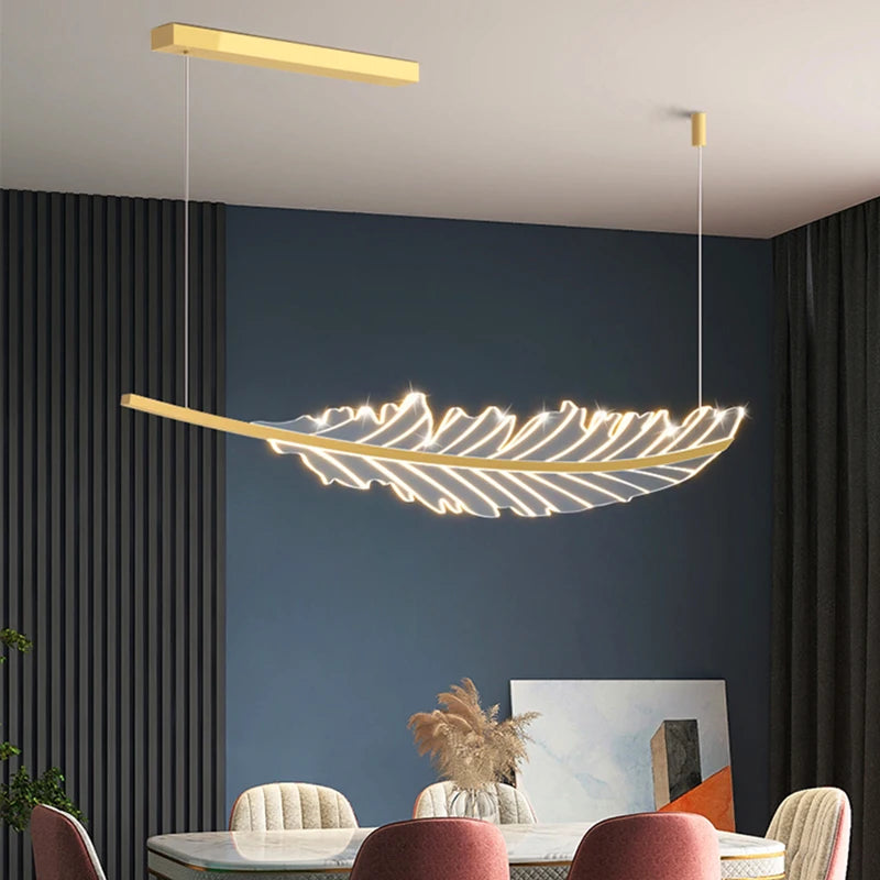 lustre en acrylique à intensité variable en forme de plume - vue 6 sur 6