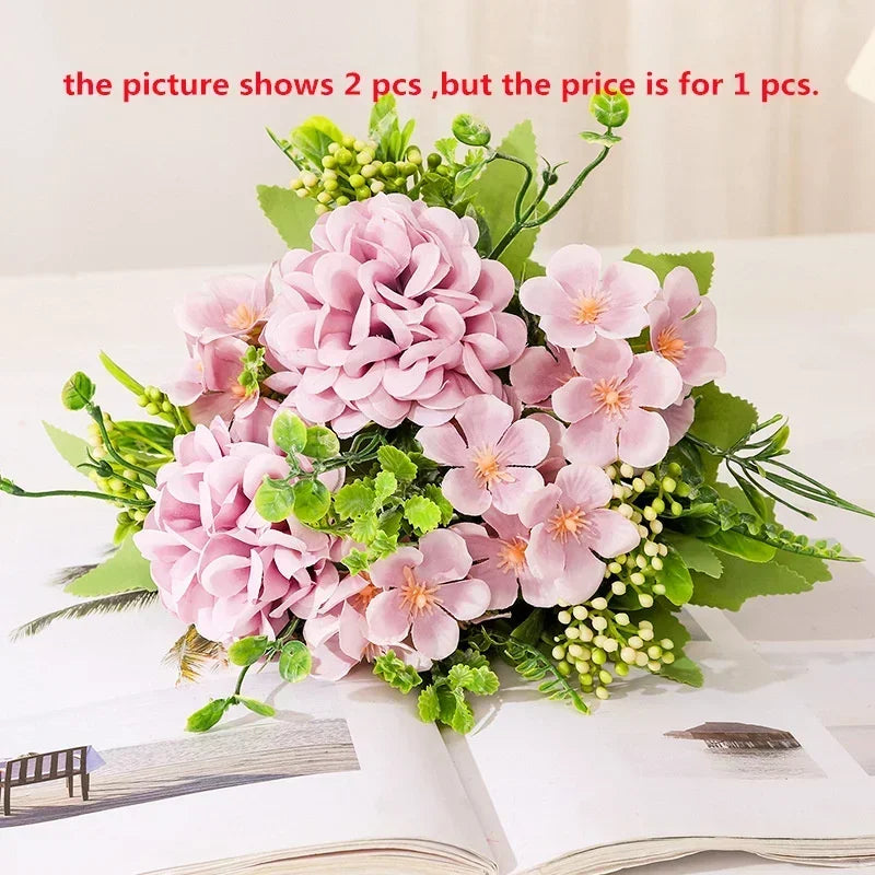 bouquet de chrysanthèmes en soie pour décoration de jardin - vue 10 sur 13