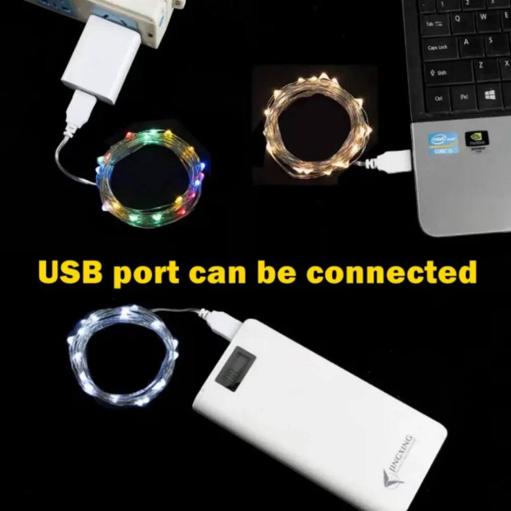 guirlande lumineuse led usb étanche pour décoration festive - vue 5 sur 14