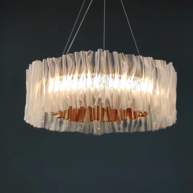 lustre acrylique pétale design italien nordique moderne éclairage art - vue 3 sur 5