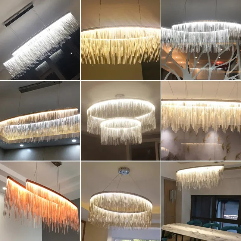 lustre suspendu à pampilles led avec intensité variable et télécommande - vue 11 sur 23