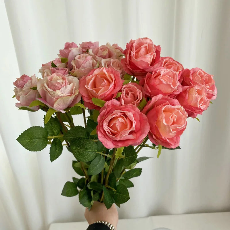bouquet de roses artificielles pour décoration de mariage et jardin - vue 4 sur 11