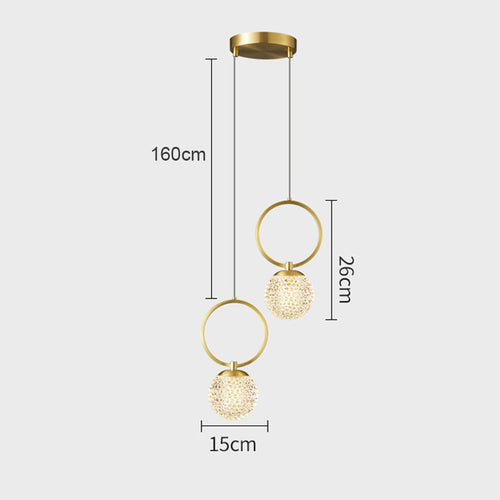 Suspension design LED luxury en verre cristal Ball - vue 9 sur 9