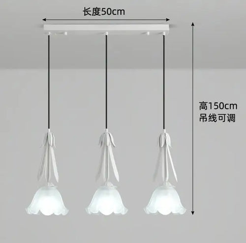 lustre suspendu à led en verre blanc laiteux à 3 têtes - vue 13 sur 12