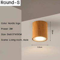 plafonnier led moderne carré en bois nordique downlight