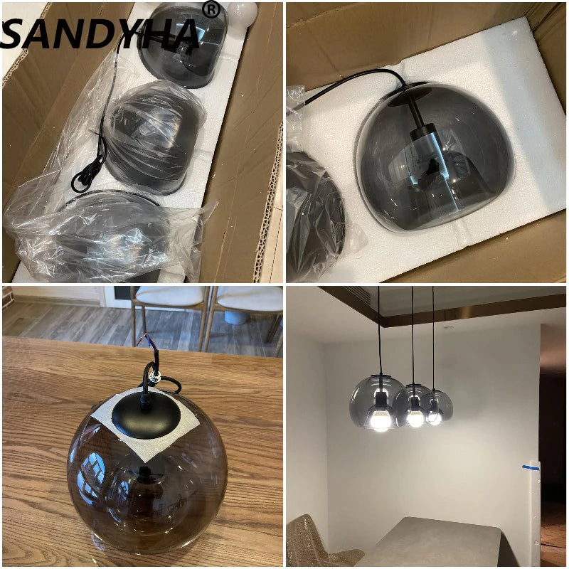 lustre moderne avec suspension led pour table à manger - vue 6 sur 12