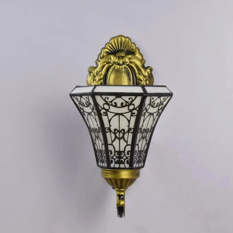tiffany miroir rétro lampe tournesol simple tête applique murale - vue 7 sur 7