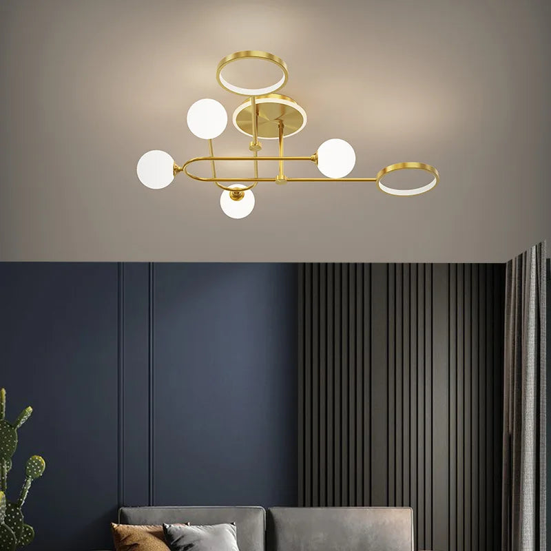 lustre led moderne en verre - vue 4 sur 12