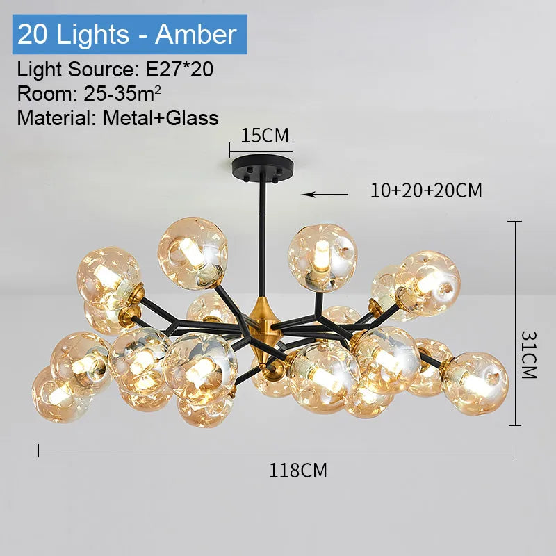 lustre industriel en verre pour intérieur élégant et moderne - vue 11 sur 14