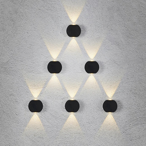 applique murale led hémisphère quatre côtés pour extérieur et balcon
