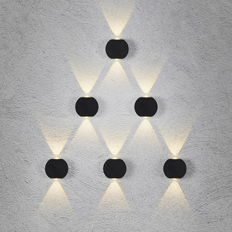 applique murale led hémisphère quatre côtés pour extérieur et balcon