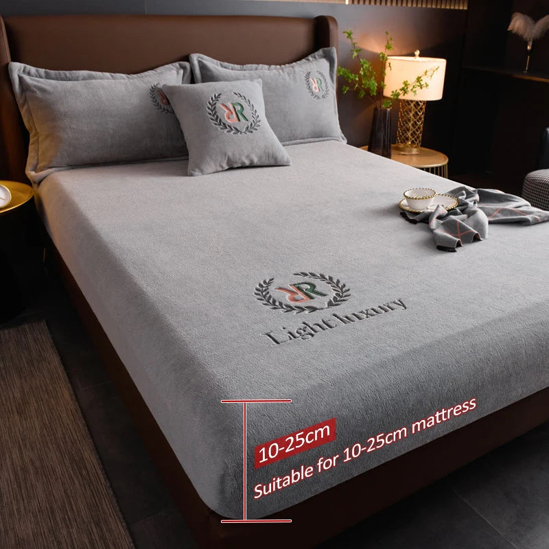 drap-housse en peluche douce et flanelle solide