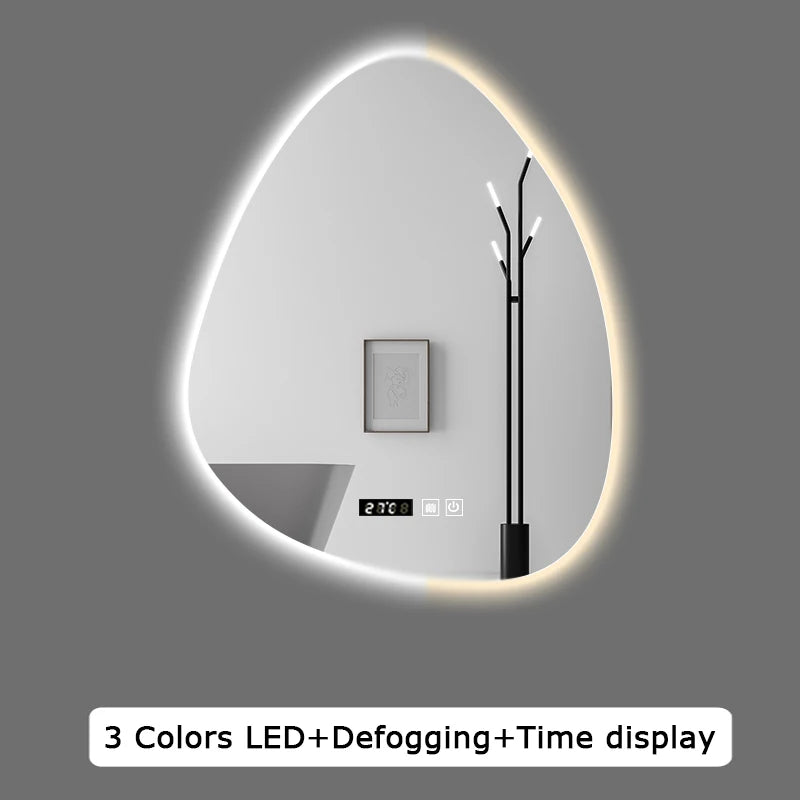 miroir intelligent multifonction avec haut-parleur bluetooth et éclairage réglable - vue 9 sur 13