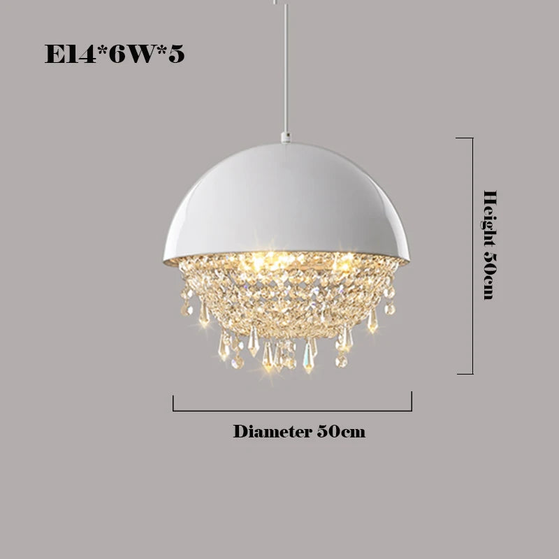 suspension créative en cristal hémisphère pour intérieur - vue 7 sur 18