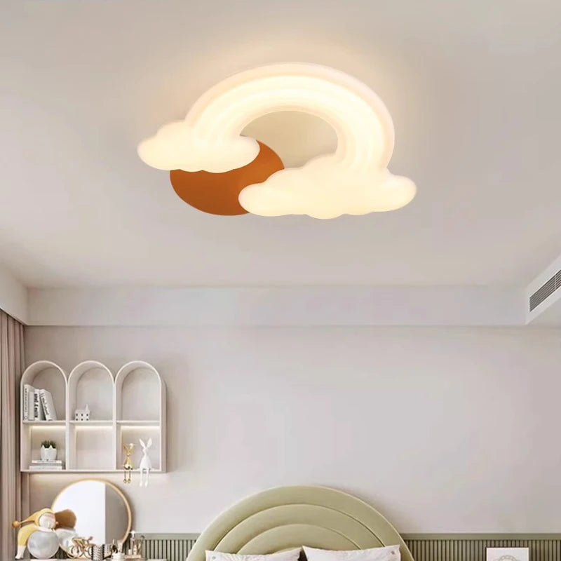 plafonnier romantique nuage arc-en-ciel pour enfant décoratif et moderne - vue 4 sur 7